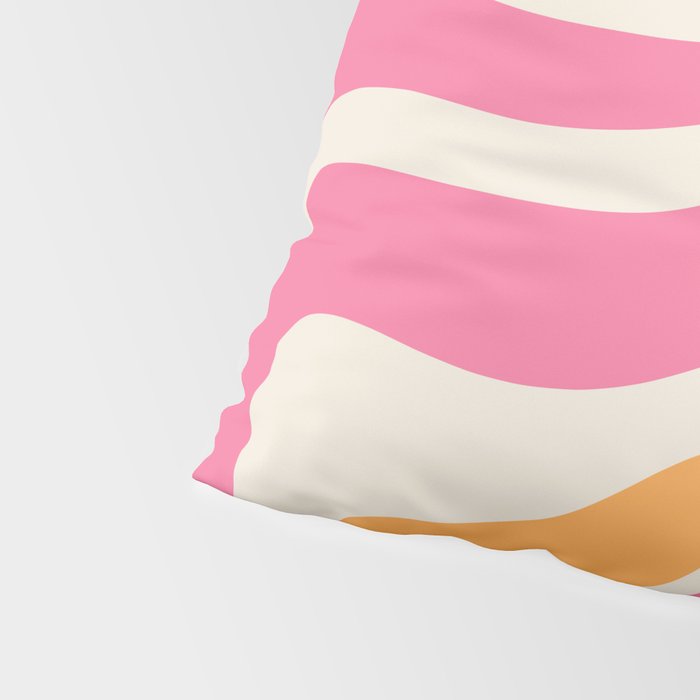 Modern Retro Liquid Swirl Abstract Pattern Vertical Pink and Orange Pillow Sham Gallery Image 4