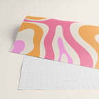 Modern Retro Liquid Swirl Abstract Pattern Vertical Pink and Orange Wrapping Paper Gallery Image 2