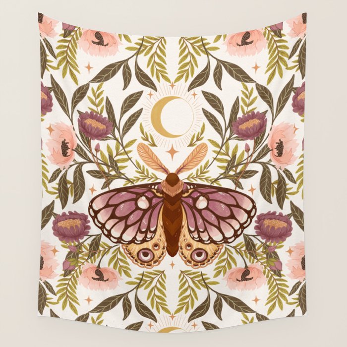 Countryside Garden Moth Wall Tapestry Gallery Image 1