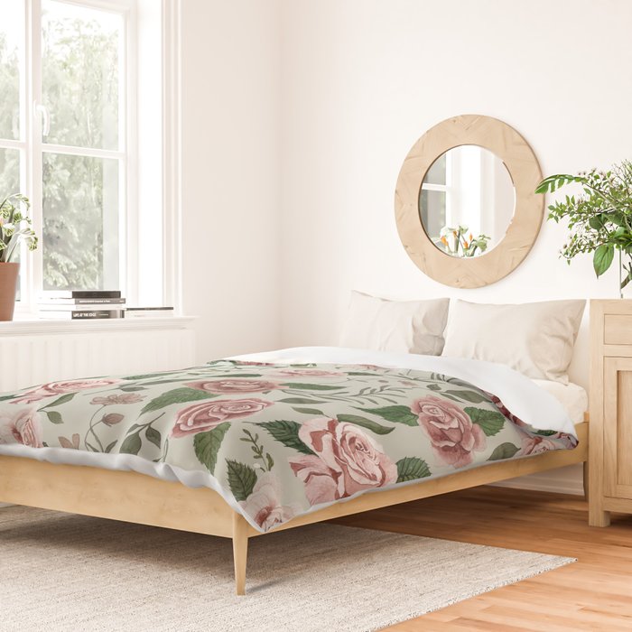 Wild Flower Rose Pattern Duvet Cover Gallery Image 2
