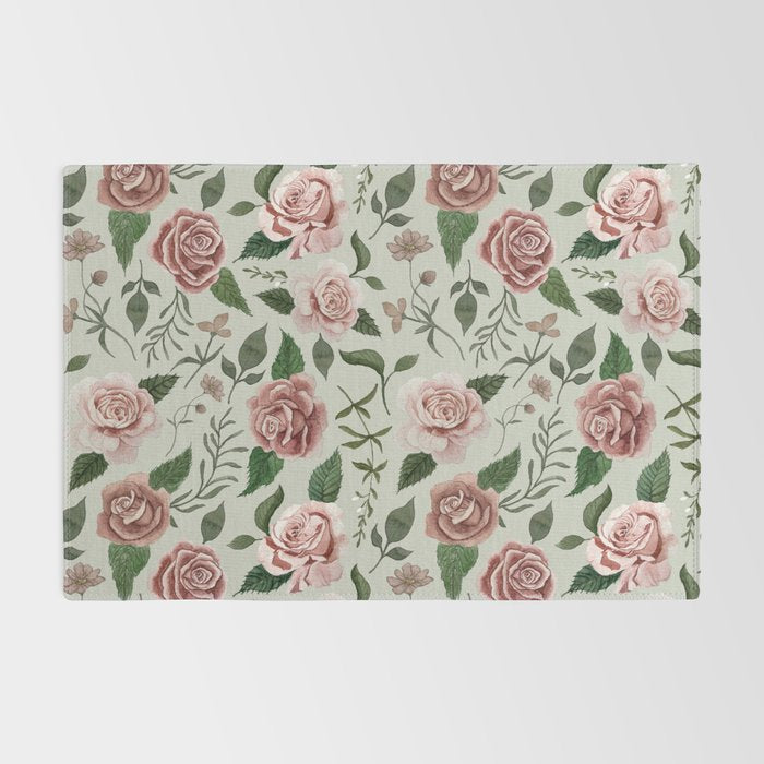 Wild Flower Rose Pattern Rug Gallery Image 2