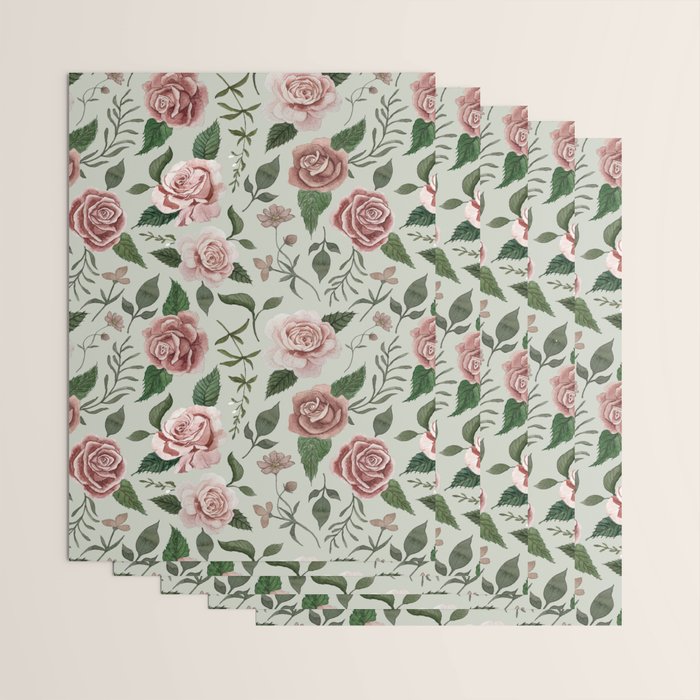 Wild Flower Rose Pattern Wrapping Paper Gallery Image 3