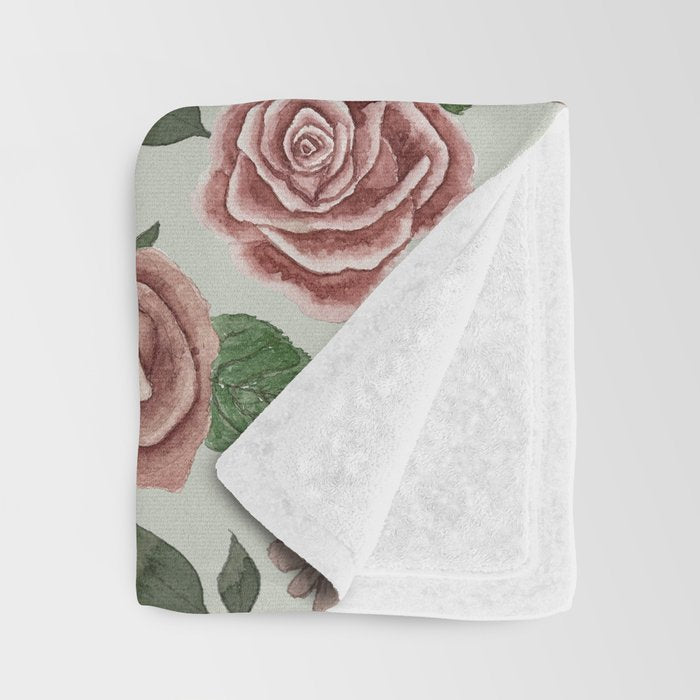 Wild Flower Rose Pattern Throw Blanket Gallery Image 3