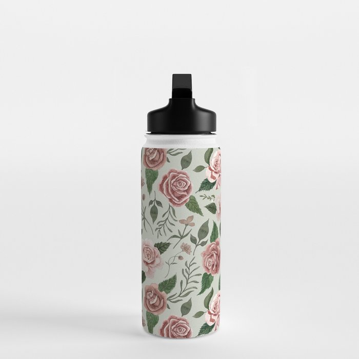 Wild Flower Rose Pattern Water Bottle Gallery Image 3