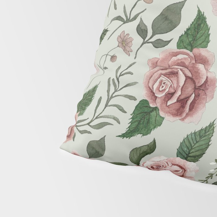 Wild Flower Rose Pattern Pillow Sham Gallery Image 4