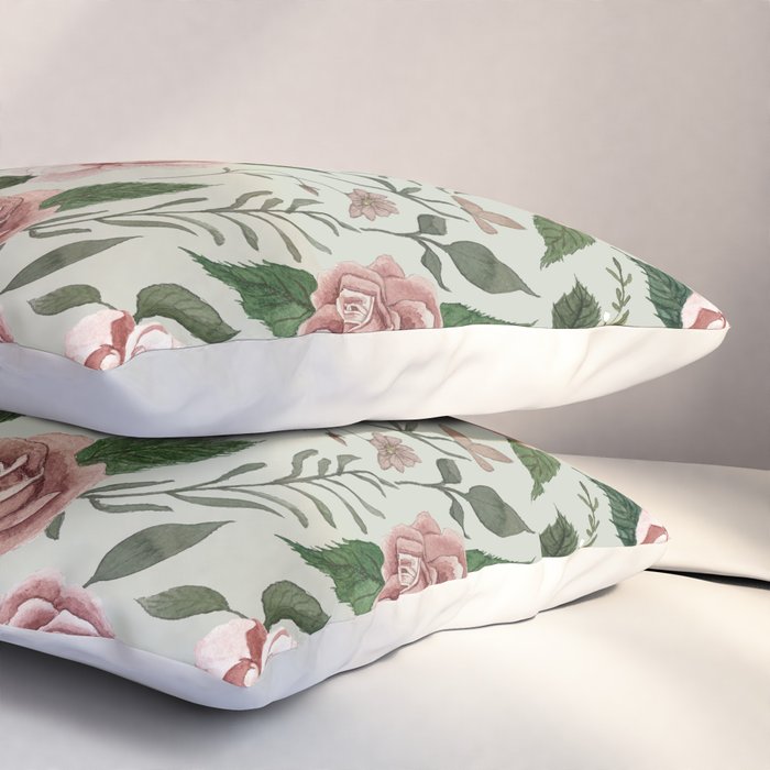 Wild Flower Rose Pattern Pillow Sham Gallery Image 3