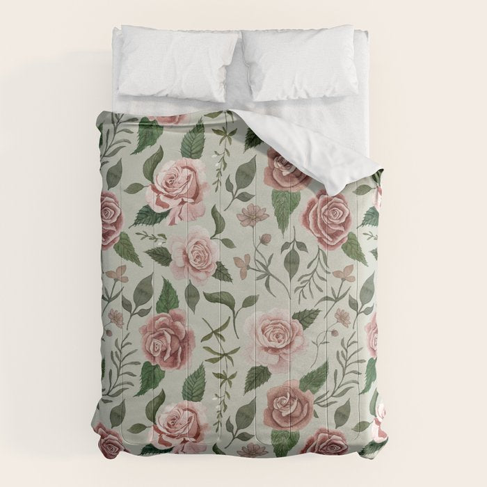 Wild Flower Rose Pattern Comforter Gallery Image 1