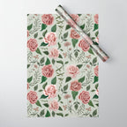 Wild Flower Rose Pattern Wrapping Paper Gallery Image 1