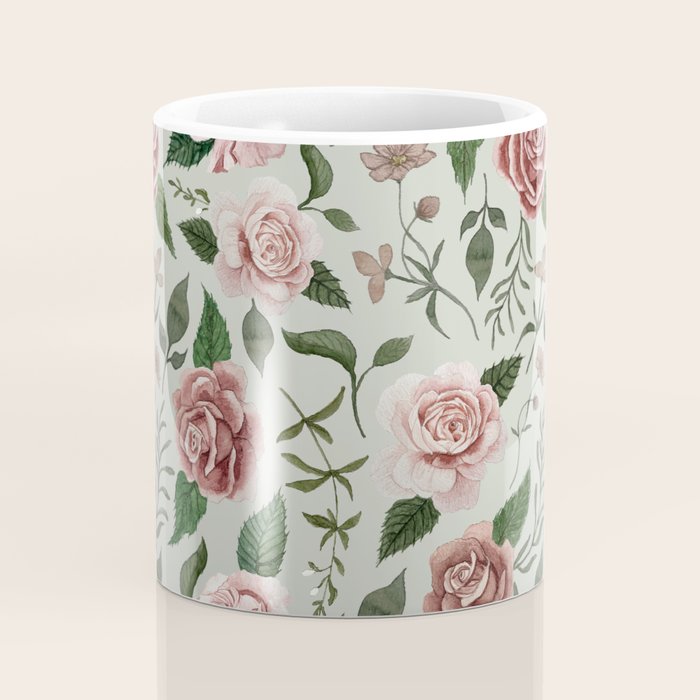 Wild Flower Rose Pattern Coffee Mug Gallery Image 4