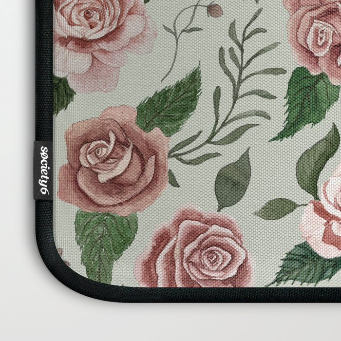 Wild Flower Rose Pattern Laptop Sleeve Gallery Image 3