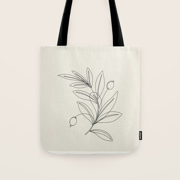 Line Olive Branch Tote Bag Gallery Image 1