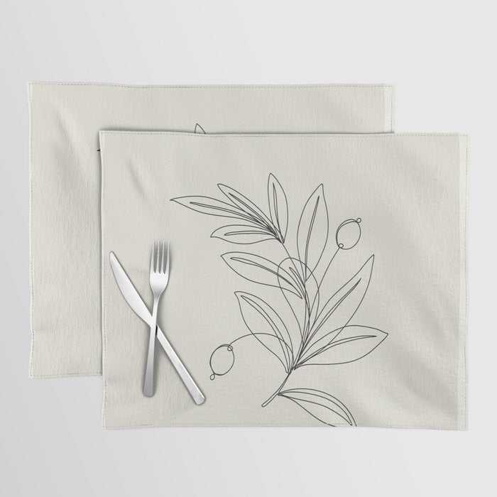 Line Olive Branch Placemat Gallery Image 1