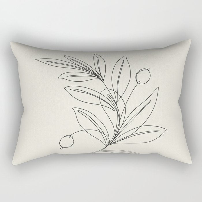 Line Olive Branch Rectangular Pillow Gallery Image 1