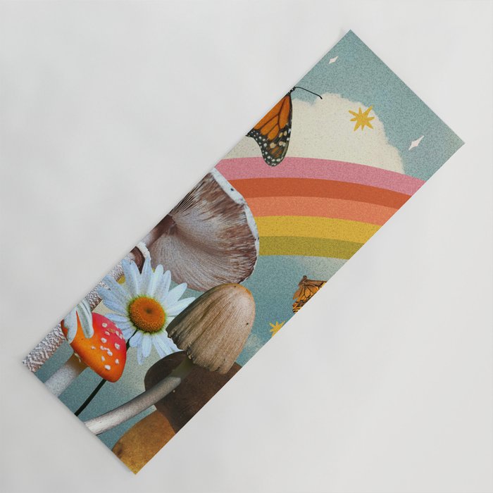 Vintage Mushroom Collage Yoga Mat Gallery Image 1