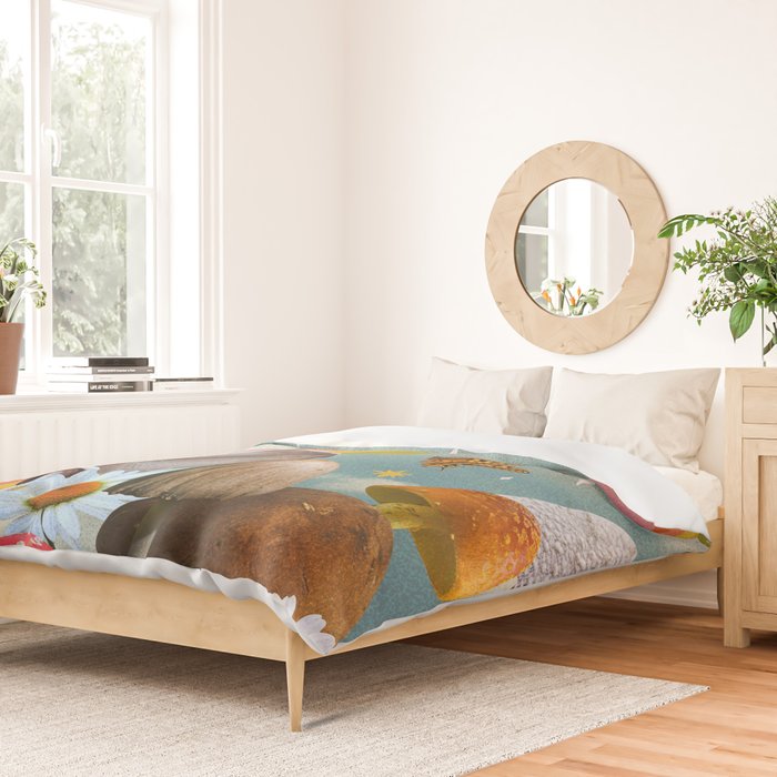 Vintage Mushroom Collage Duvet Cover Gallery Image 2