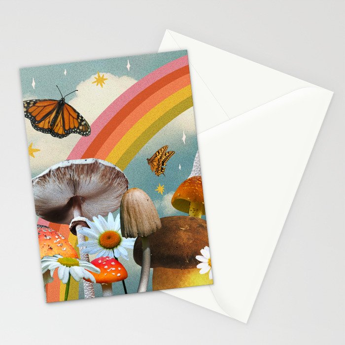 Vintage Mushroom Collage Stationery Card Gallery Image 2