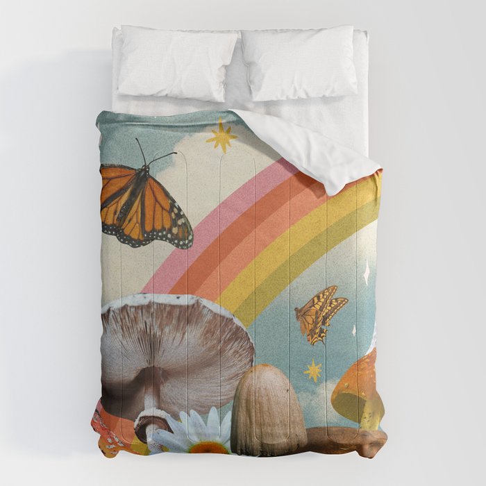 Vintage Mushroom Collage Comforter Gallery Image 1