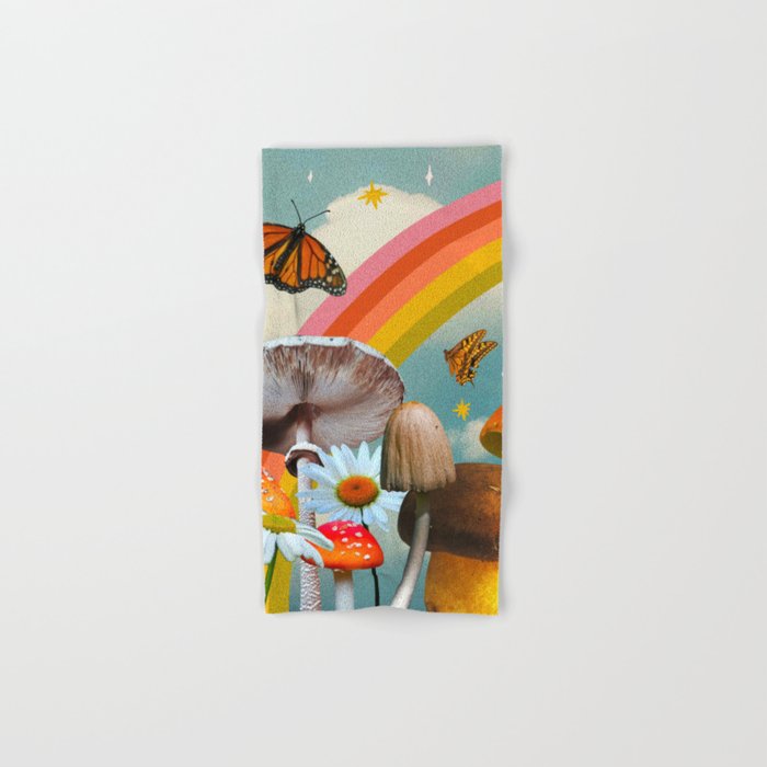 Vintage Mushroom Collage Bath Towel Gallery Image 1