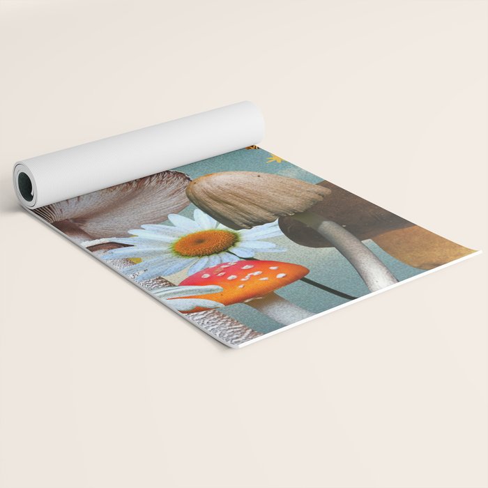 Vintage Mushroom Collage Yoga Mat Gallery Image 2
