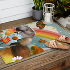 Vintage Mushroom Collage Outdoor Rug Gallery Image 2