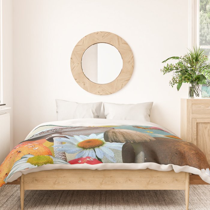 Vintage Mushroom Collage Duvet Cover Gallery Image 3