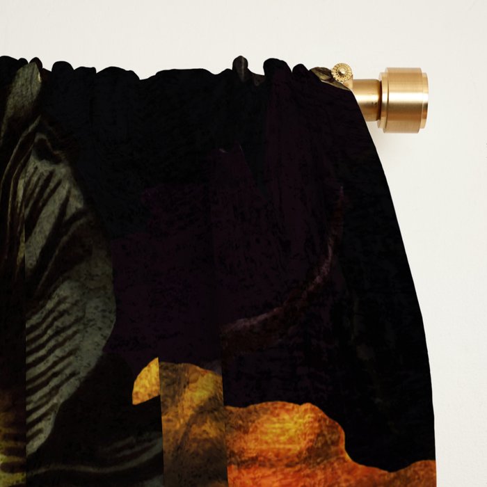 The Darkest Dutch Vintage Flowers Garden  Window Curtain Gallery Image 2