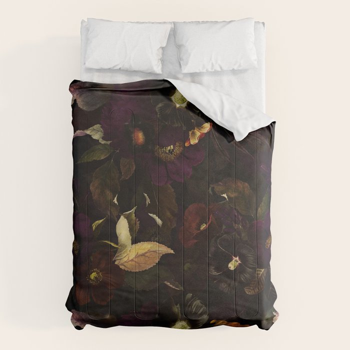 The Darkest Dutch Vintage Flowers Garden  Comforter Gallery Image 1