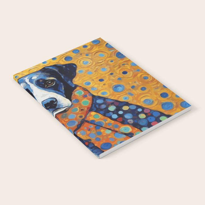 Gustav Klimt Style Dog with Red Scarf Notebook Gallery Image 2