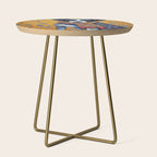 Gustav Klimt Style Dog with Red Scarf Side Table Gallery Image 1