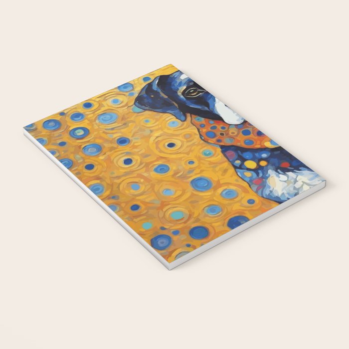 Gustav Klimt Style Dog with Red Scarf Notebook Gallery Image 3