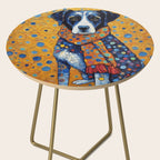 Gustav Klimt Style Dog with Red Scarf Side Table Gallery Image 2