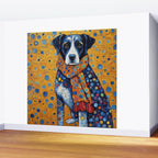 Gustav Klimt Style Dog with Red Scarf Wall Mural Gallery Image 2