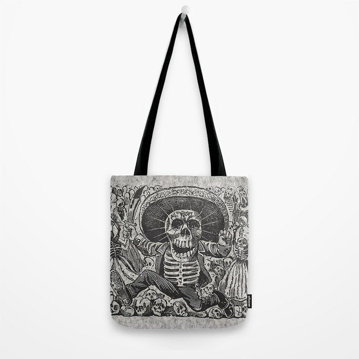 Calavera Oaxaqueña - Día de los Muertos - Mexican Day of the Dead by Jose Guadalupe Posada Tote Bag Gallery Image 2