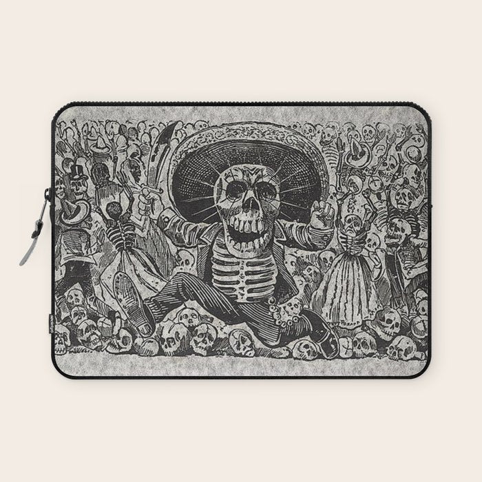 Calavera Oaxaqueña - Día de los Muertos - Mexican Day of the Dead by Jose Guadalupe Posada Laptop Sleeve Gallery Image 1