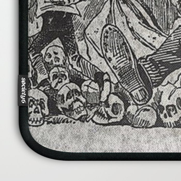 Calavera Oaxaqueña - Día de los Muertos - Mexican Day of the Dead by Jose Guadalupe Posada Laptop Sleeve Gallery Image 3