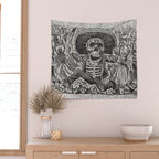 Calavera Oaxaqueña - Día de los Muertos - Mexican Day of the Dead by Jose Guadalupe Posada Wall Tapestry Gallery Image 2