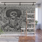 Calavera Oaxaqueña - Día de los Muertos - Mexican Day of the Dead by Jose Guadalupe Posada Wall Mural Gallery Image 1