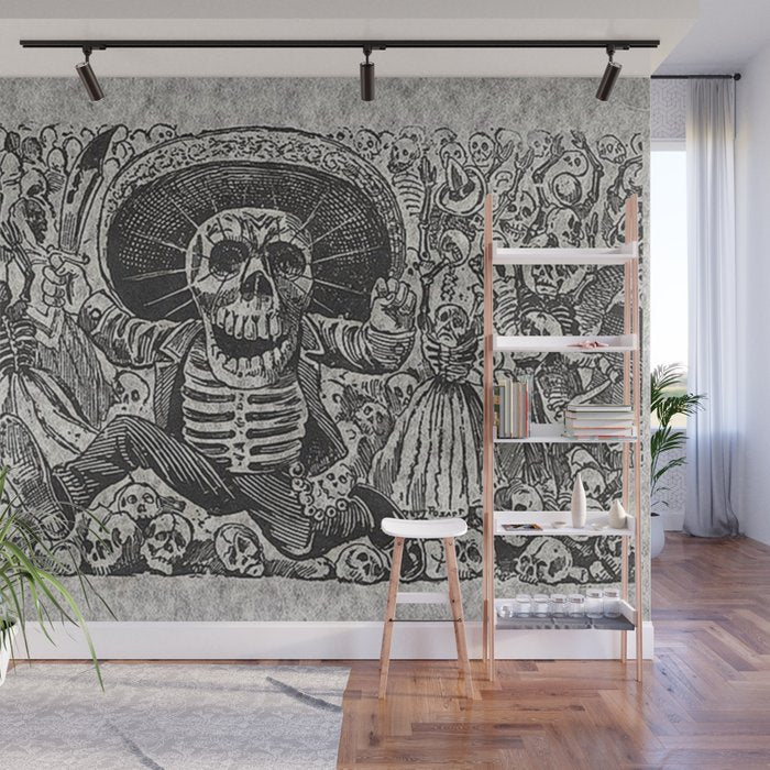 Calavera Oaxaqueña - Día de los Muertos - Mexican Day of the Dead by Jose Guadalupe Posada Wall Mural Gallery Image 1