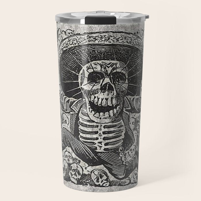 Calavera Oaxaqueña - Día de los Muertos - Mexican Day of the Dead by Jose Guadalupe Posada Travel Mug Gallery Image 1