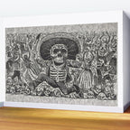 Calavera Oaxaqueña - Día de los Muertos - Mexican Day of the Dead by Jose Guadalupe Posada Wall Mural Gallery Image 2