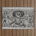 Calavera Oaxaqueña - Día de los Muertos - Mexican Day of the Dead by Jose Guadalupe Posada Outdoor Rug Gallery Image 1