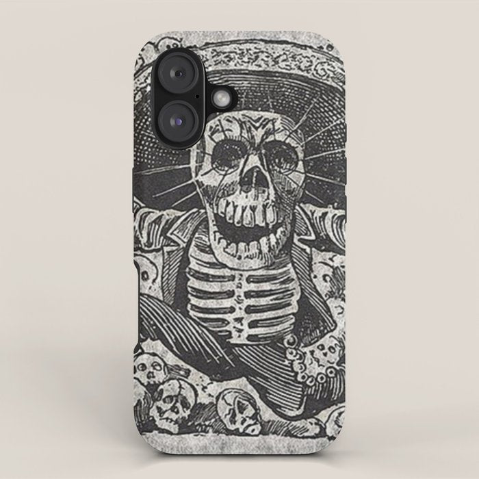 Calavera Oaxaqueña - Día de los Muertos - Mexican Day of the Dead by Jose Guadalupe Posada iPhone Case Gallery Image 1
