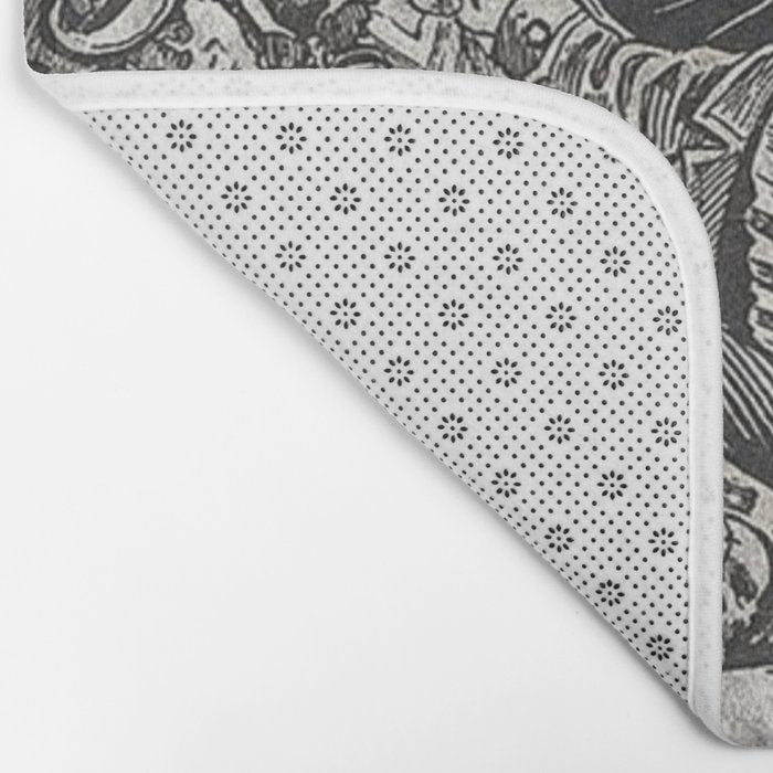 Calavera Oaxaqueña - Día de los Muertos - Mexican Day of the Dead by Jose Guadalupe Posada Bath Mat Gallery Image 2