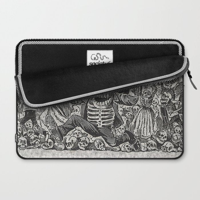 Calavera Oaxaqueña - Día de los Muertos - Mexican Day of the Dead by Jose Guadalupe Posada Laptop Sleeve Gallery Image 2