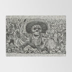 Calavera Oaxaqueña - Día de los Muertos - Mexican Day of the Dead by Jose Guadalupe Posada Rug Gallery Image 2