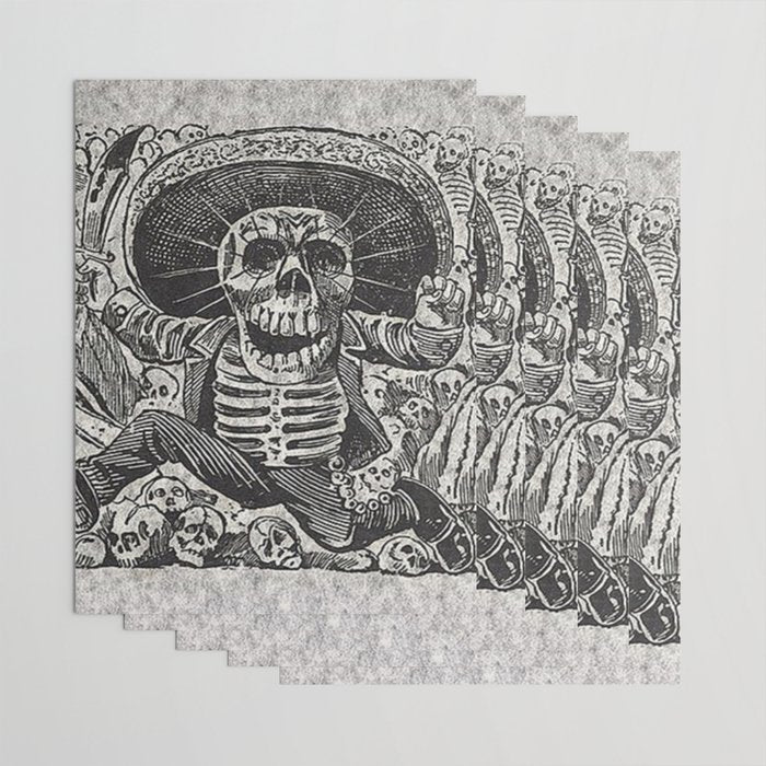 Calavera Oaxaqueña - Día de los Muertos - Mexican Day of the Dead by Jose Guadalupe Posada Wrapping Paper Gallery Image 3