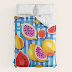 Tropical Fruit Pop, Colorful Eclectic Mango Dragon Fruits, Watermelon Eclectic Juicy Food Picnic  Comforter Gallery Image 6