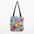 Tropical Fruit Pop, Colorful Eclectic Mango Dragon Fruits, Watermelon Eclectic Juicy Food Picnic  Tote Bag Gallery Image 2