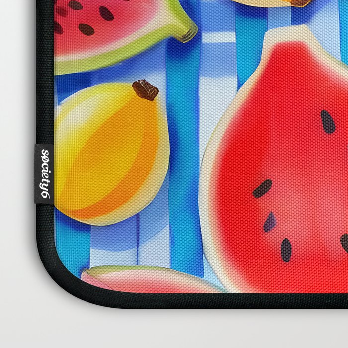 Tropical Fruit Pop, Colorful Eclectic Mango Dragon Fruits, Watermelon Eclectic Juicy Food Picnic  Laptop Sleeve Gallery Image 3