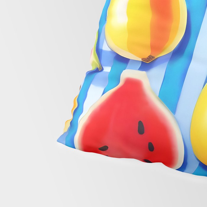 Tropical Fruit Pop, Colorful Eclectic Mango Dragon Fruits, Watermelon Eclectic Juicy Food Picnic  Pillow Sham Gallery Image 4